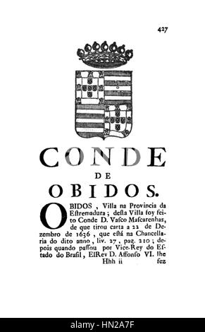 E Historicas Memorias Genealogicas dos Grandes de Portugal - Conde de Obidos Banque D'Images