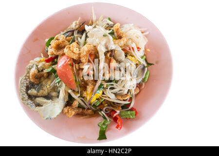 Salade de crabe ou mariné Salade de papaye (Som Tum), Thaïlande Banque D'Images