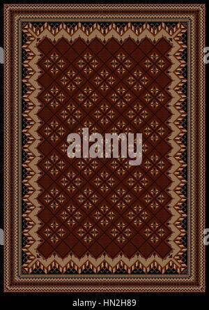 Tapis oriental vintage luxe avec motif original dans des tons marron et marron Illustration de Vecteur