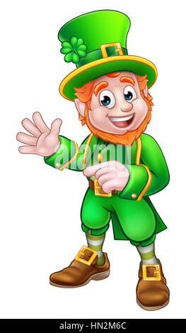 Leprechaun Cartoon caractère St Patricks Day Banque D'Images