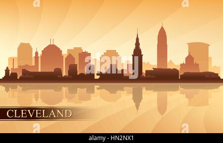 Cleveland city skyline silhouette background, vector illustration Illustration de Vecteur