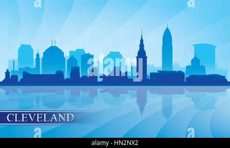 Cleveland city skyline silhouette background, vector illustration Illustration de Vecteur