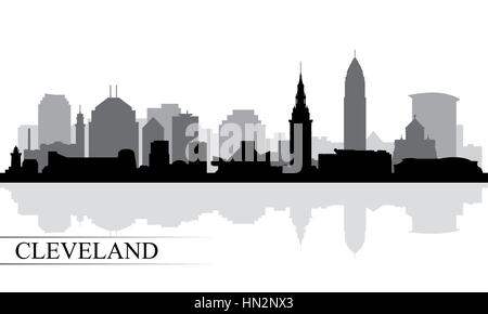 Cleveland city skyline silhouette background, vector illustration Illustration de Vecteur