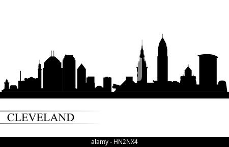 Cleveland city skyline silhouette background, vector illustration Illustration de Vecteur