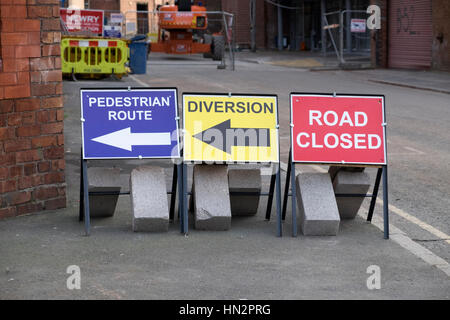 Signalisation de travaux routiers Banque D'Images