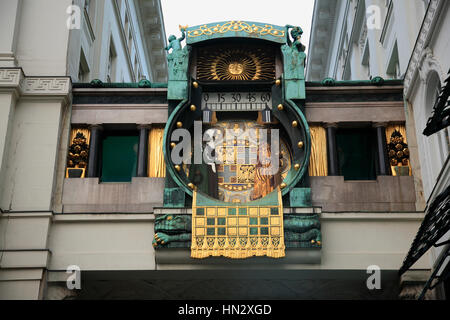 Ankeruhr Anker (Horloge) à Hohen Markt, Vienne, Autriche, Europe Banque D'Images