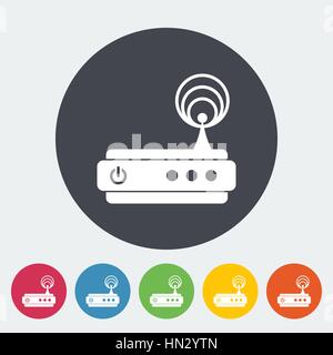Routeur. Seule simple icône sur le cercle. Vector illustration. Illustration de Vecteur