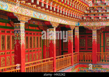 Shangri-La - Sumtseling Gompa Gandan Monastère de Songzanlin) (vieux de 300 ans, un monastère tibétain Chine complexe. La province du Yunnan Banque D'Images