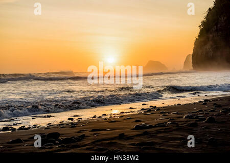 La Vallée de Pololu Hawaii Big island Sunrise Banque D'Images