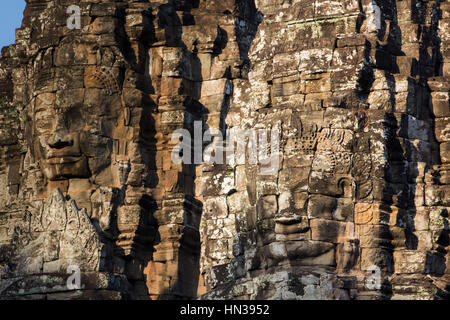 Ancien des Prasat temple Bayon, Angkor Thom , est attraction touristique populaire à Siem Reap, Cambodge Banque D'Images