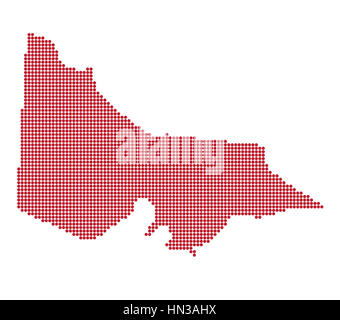 Une carte à points Australie Victoria isolé sur fond blanc Banque D'Images