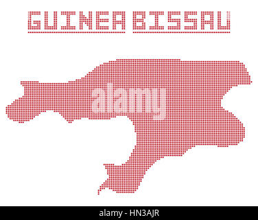 Un point carte de Guinée Bissau isolé sur fond blanc Banque D'Images