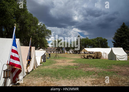 Fort Stanton, Nouveau Mexique - 'Fort Stanton Live !, un programme annuel de l'histoire vivante. Fort Stanton a été construit en 1855 pendant les guerres indiennes. Banque D'Images