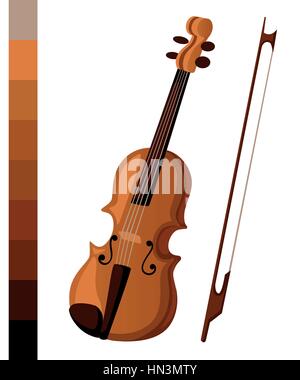 Vector illustration dans télévision style design violon classique. Instrument de musique isolé sur fond blanc. Illustration de Vecteur