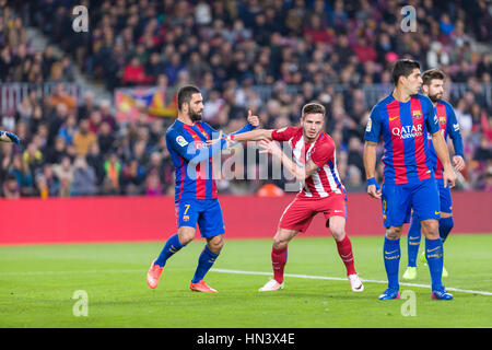 Barcelone, Espagne. 07Th Feb 2017. 7 février 2017 : Arda Turan pendant le match entre le FC Barcelone vs Atletico Madrid, pour le cycle 1/2 de la coupe du roi espagnol, joué au Camp Nou, Barcelona, Espagne, Espagne. /Urbanandsport CronosFoto : Photo Credit : Cronos Foto s.r.l./Alamy Live News Banque D'Images