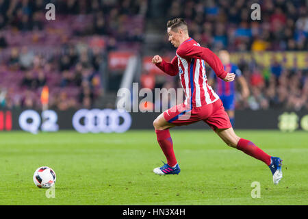 Barcelone, Espagne. 07Th Feb 2017. 7 février 2017 : Fernando Torres pendant le match entre le FC Barcelone vs Atletico Madrid, pour le cycle 1/2 de la coupe du roi espagnol, joué au Camp Nou, Barcelona, Espagne, Espagne. /Urbanandsport CronosFoto : Photo Credit : Cronos Foto s.r.l./Alamy Live News Banque D'Images