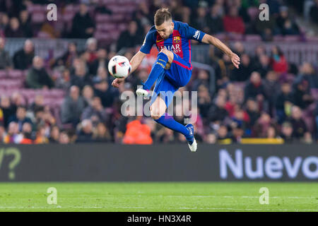 Barcelone, Espagne. 07Th Feb 2017. 7 février 2017 : Jordi Alba pendant le match entre le FC Barcelone vs Atletico Madrid, pour le cycle 1/2 de la coupe du roi espagnol, joué au Camp Nou, Barcelona, Espagne, Espagne. /Urbanandsport CronosFoto : Photo Credit : Cronos Foto s.r.l./Alamy Live News Banque D'Images