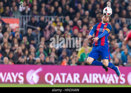 Barcelone, Espagne. 07Th Feb 2017. 7 février 2017 : Messi lors du match entre le FC Barcelone vs Atletico Madrid, pour le cycle 1/2 de la coupe du roi espagnol, joué au Camp Nou, Barcelona, Espagne, Espagne. /Urbanandsport CronosFoto : Photo Credit : Cronos Foto s.r.l./Alamy Live News Banque D'Images