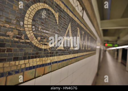 New York City Subway, Canal Street Sign Banque D'Images