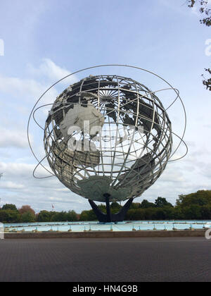 L'Unisphere à Flushing Meadow Park dans le Queens, 1964 World's Fair Banque D'Images