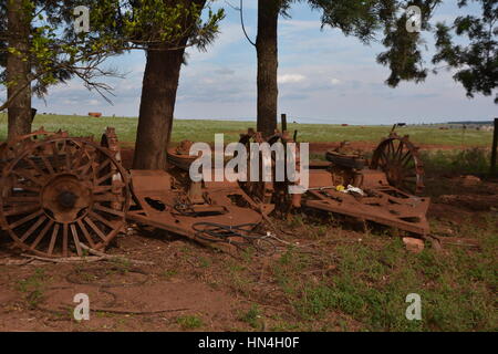 Ancienne remorque agricole Banque D'Images
