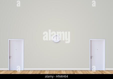 Deux chambre porte deux façons concept, portes blanches différence des moyens pour sélectionner prix concept. Banque D'Images