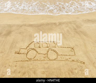 Location de dessin dans le sable Banque D'Images