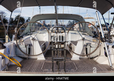 Roues jumelées d'un grand navire à voile de haute mer Banque D'Images