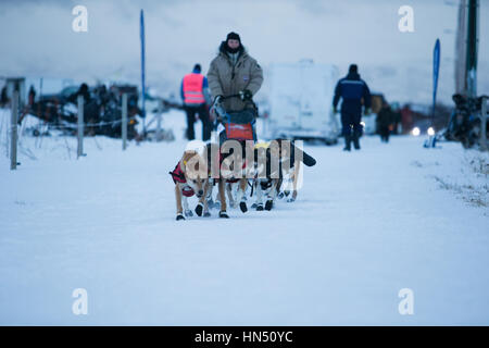 - Vadsø, la Norvège, le 2 février. 2017 Bergebyløpet - N70 ©Samuel Bay/VTHK Banque D'Images