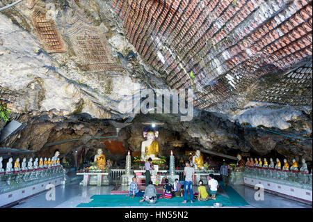 Le Myanmar (anciennement la Birmanie). L'Etat de Kayin (Karen). Hpa Han Banque D'Images