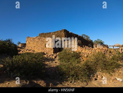 Maisons en pierre du peuple Argoba traditionnelles harari, village, région, l'Ethiopie Koremi Banque D'Images