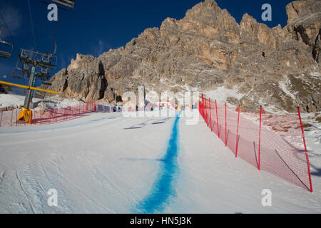 Cortina d'Ampezzo, Italie 28 janvier 2017. L'aire de départ est photographié au cours de l'AUDI FIS Coupe du Monde de Ski alpin descente femmes Banque D'Images