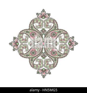 Ornement oriental arabe fond ethnique mandala amulet abstract floral motif géométrique cercle géométrique pour l'élément, Kaléidoscope, medall de vacances Illustration de Vecteur