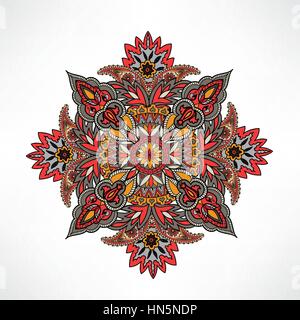 Ornement oriental arabe fond ethnique mandala amulet abstract floral motif géométrique cercle géométrique pour l'élément, Kaléidoscope, medall de vacances Illustration de Vecteur