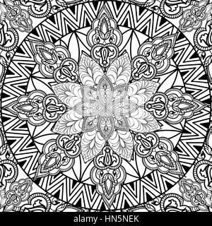 Abstract floral seamless pattern. ornement géométrique. texture ethnique oriental mandala. arrière-plan en ligne Illustration de Vecteur