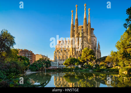 Cathédrale de la Sagrada Familia à Barcelone, Espagne Banque D'Images