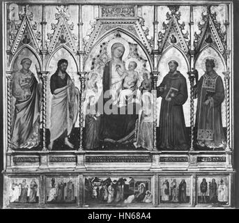 1383. Chiesa dei SS. Apostoli, 44 Niccolò di Pietro Gerini, Jacopo di Cione. Madonna con Bambino dans trono tra angeli e santi Banque D'Images