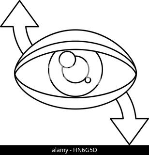 La réalité virtuelle de l'œil 360 degré ligne mince Illustration de Vecteur
