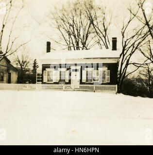 Vintage Janvier 1949 photographie, le lieu de naissance de Thomas Alva Edison à Milan, en Ohio. Banque D'Images