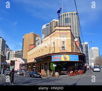 Sydney, Australie - le 18 juillet 2014 : l'Hôtel de l'Australie à Sydney des Rocks célèbre 100 ans comme l'un des plus anciens pubs de Sydney. Banque D'Images