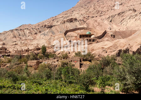 Mosquée pittoresque du village de Toyuq, région autonome du Xinjiang, Chine. Banque D'Images