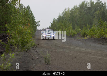 Asbest, Russie 31 juillet 2016 - Rallye 'Ecover 2016' 4e étape du championnat russe à partir de 2016 numéro 7, Subaru Impreza voiture Banque D'Images