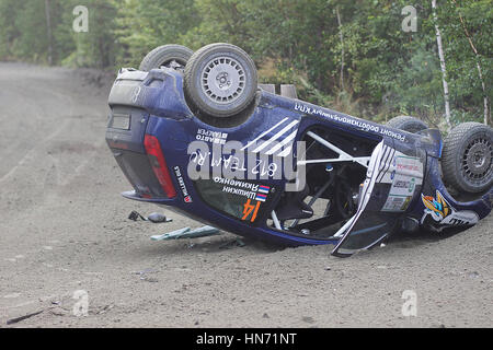 Asbest, Russie 31 juillet 2016 - Rallye 'Ecover 2016' 4e étape du championnat russe à partir de 2016 numéro 14, Ford Fiesta, voiture R2 Banque D'Images