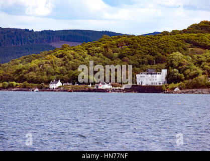 Entrée du canal de Crinan Canal Crinan au Loch Crinan à Knapdale en ARGYLL & BUTE Ecosse UK avec Crinan Hotel Banque D'Images