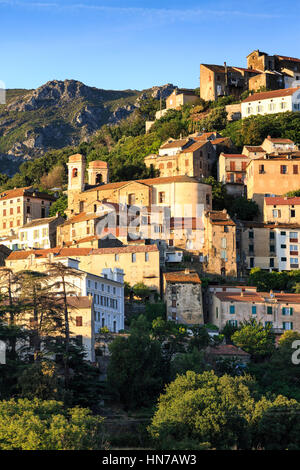 Village perché de Oletta, Corse, France Banque D'Images