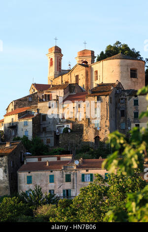 Village perché de Oletta, Corse, France Banque D'Images