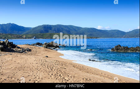 Le Valinco plage près de Olmeto, Corse, France Banque D'Images