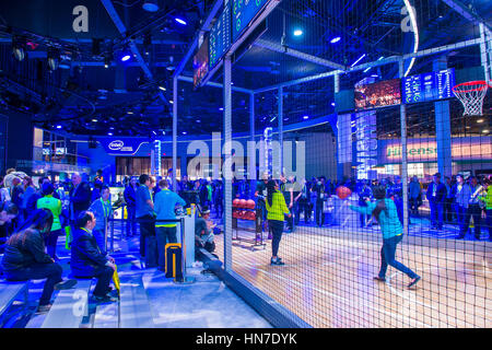 Le stand Intel au CES à Las Vegas , CES est le premier consommateur mondial-electronics show. Banque D'Images