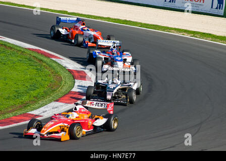 CIRCUIT DE VALLELUNGA, ROME, ITALIE, le 2 novembre 2008. Superleague Formula, les voitures sur la voie lors de la race 1 Banque D'Images