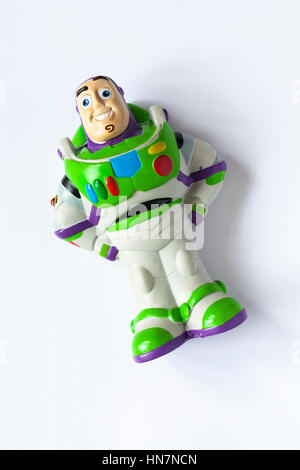 Buzz Lightyear Toy à partir de Toy Story isolé sur fond blanc Banque D'Images